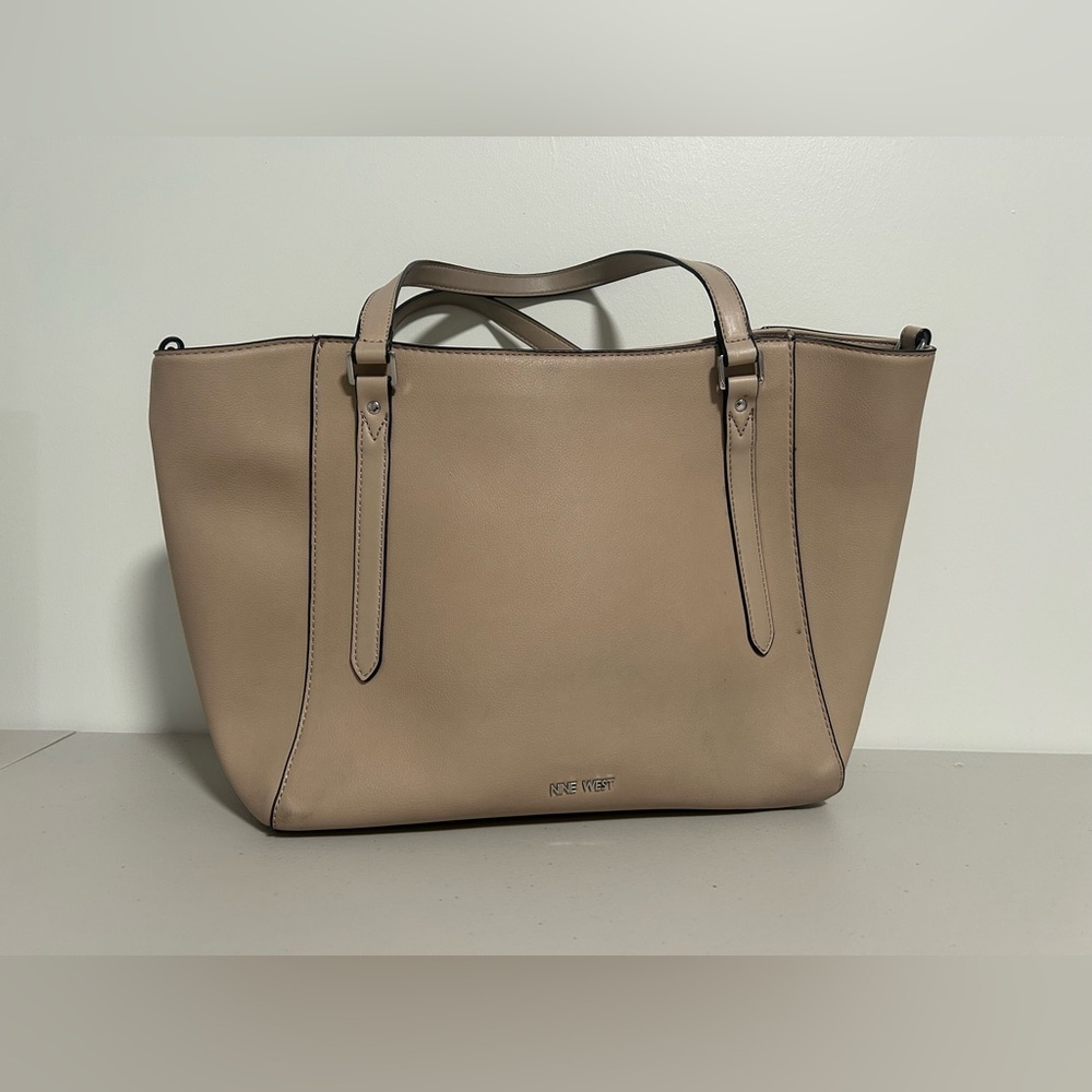 Nine West Shoulder Bag Purse Tan Faux Leather